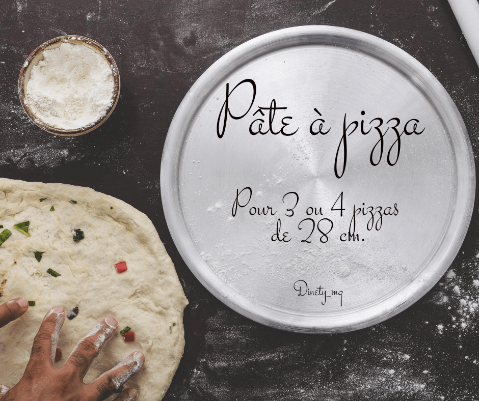 Recette pâte à pizza croustillante : pour 3 ou 4 pizzas de 28 centimètres